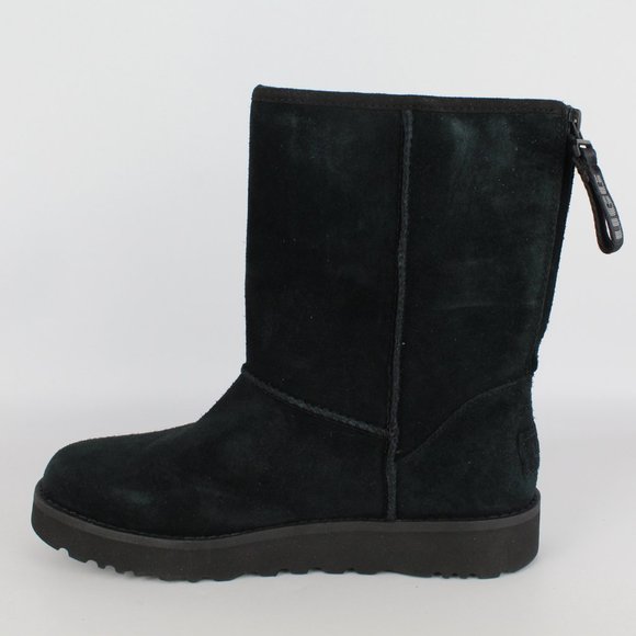 NEW UGG Classic Short Logo Zip Suede Boot - Picture 3 of 14